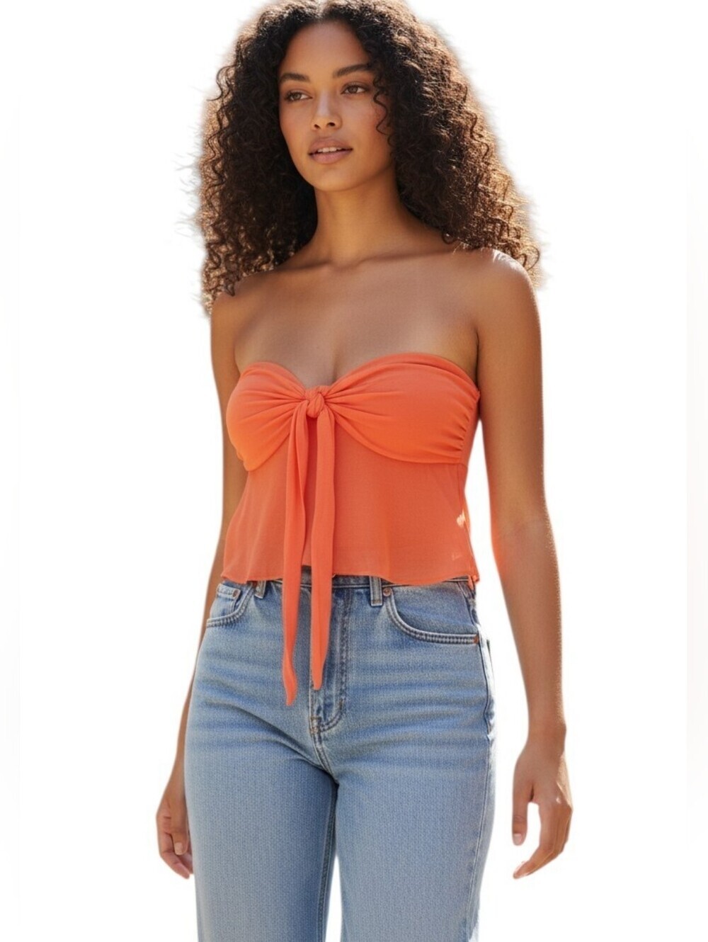 BCBG Max Azria Silk Halter Top Crop Blouse Orange Ethereal Size 12 NWT